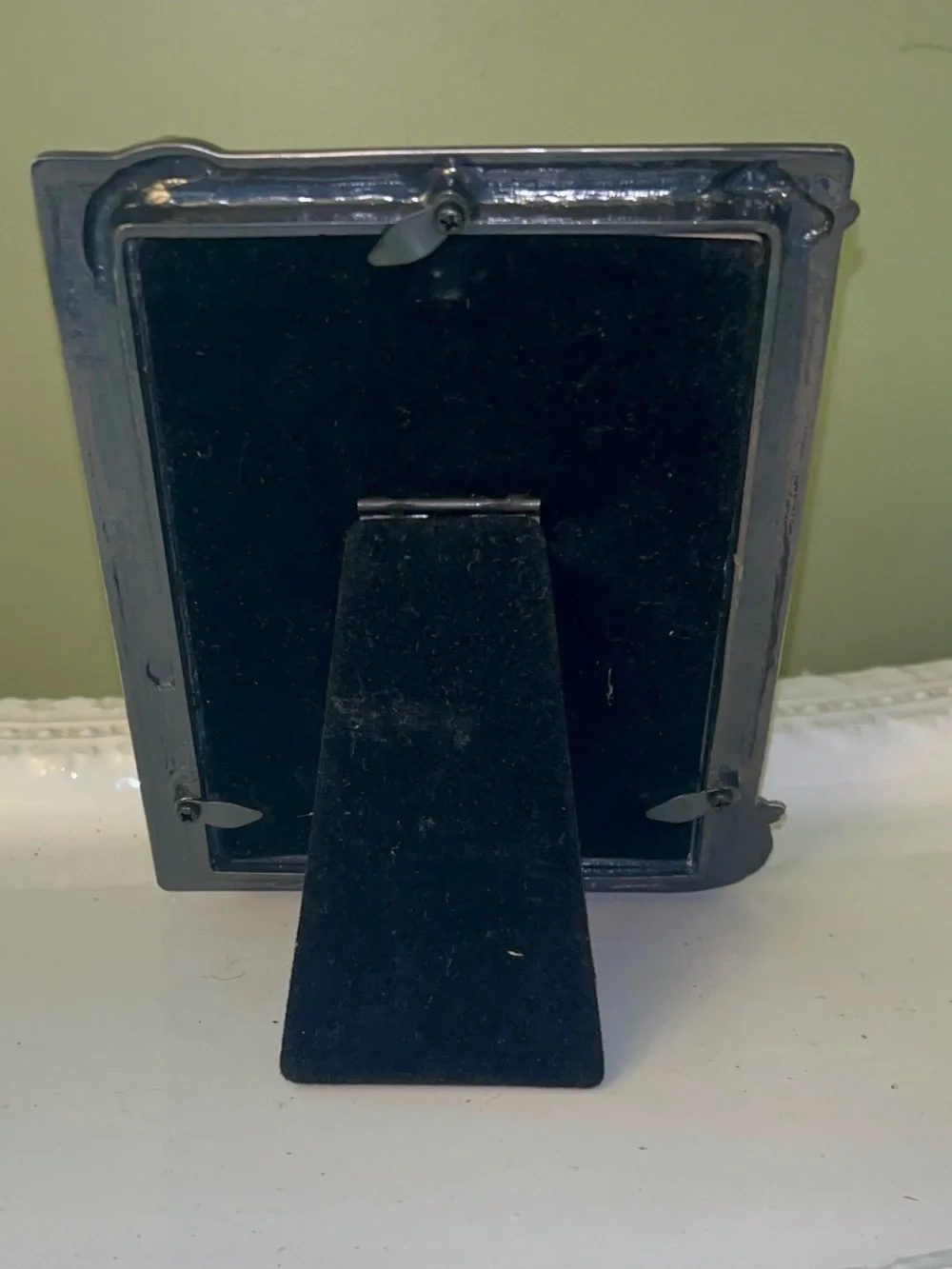 Vintage 3D motorcycle pewter frame 5x7